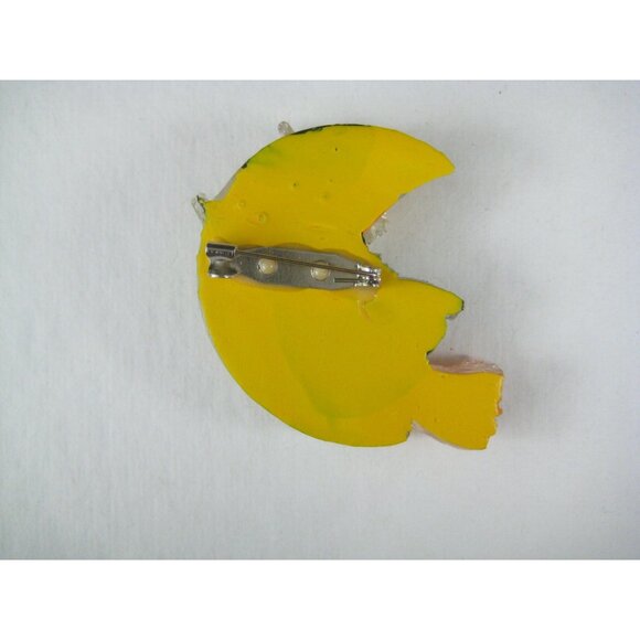 Halloween Witch On Moon Pin Brooch Vintage 1980 Plastic - Picture 4 of 5